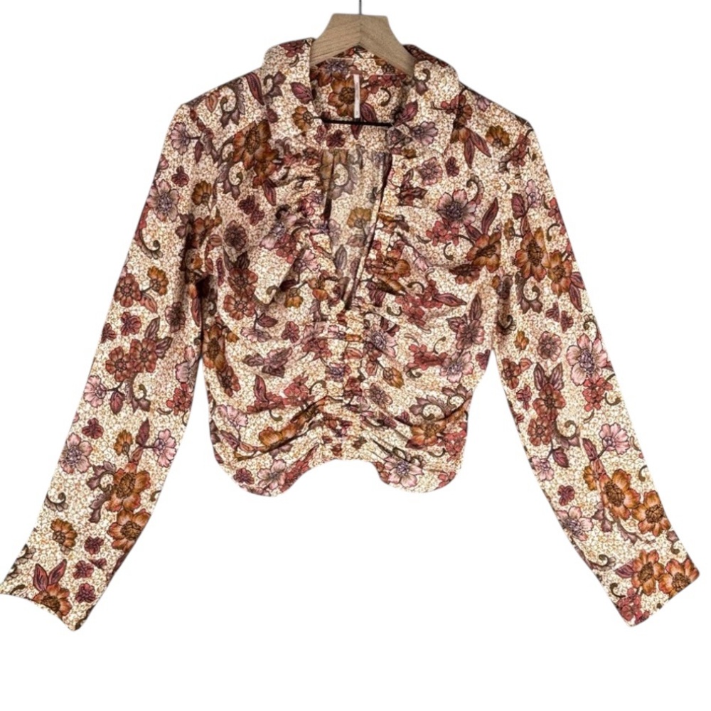 Free People Top Womens Small I Got You Floral Vintage‎ Combo